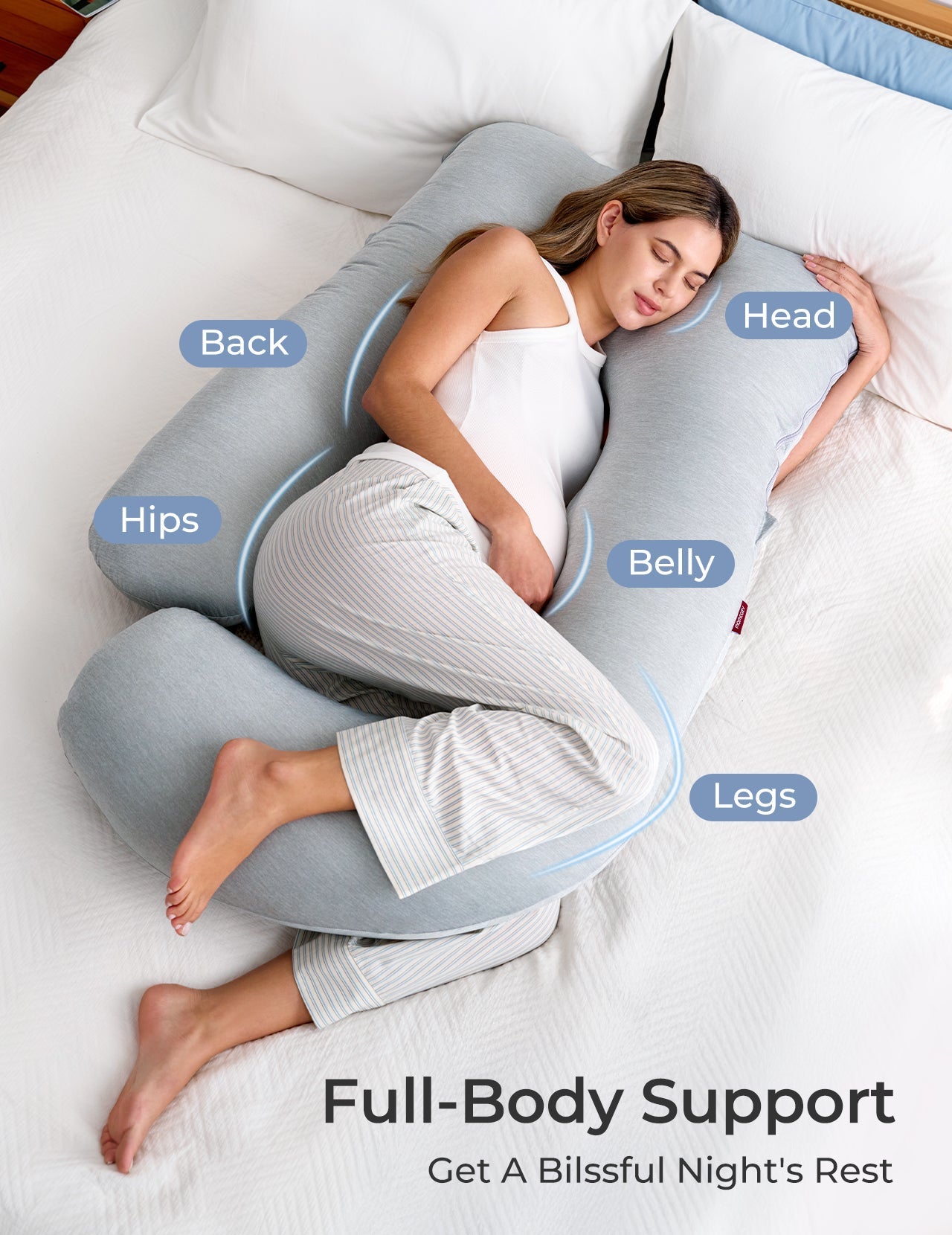 U-Shaped Side Sleeping Maternity Pillow with Leg Support
