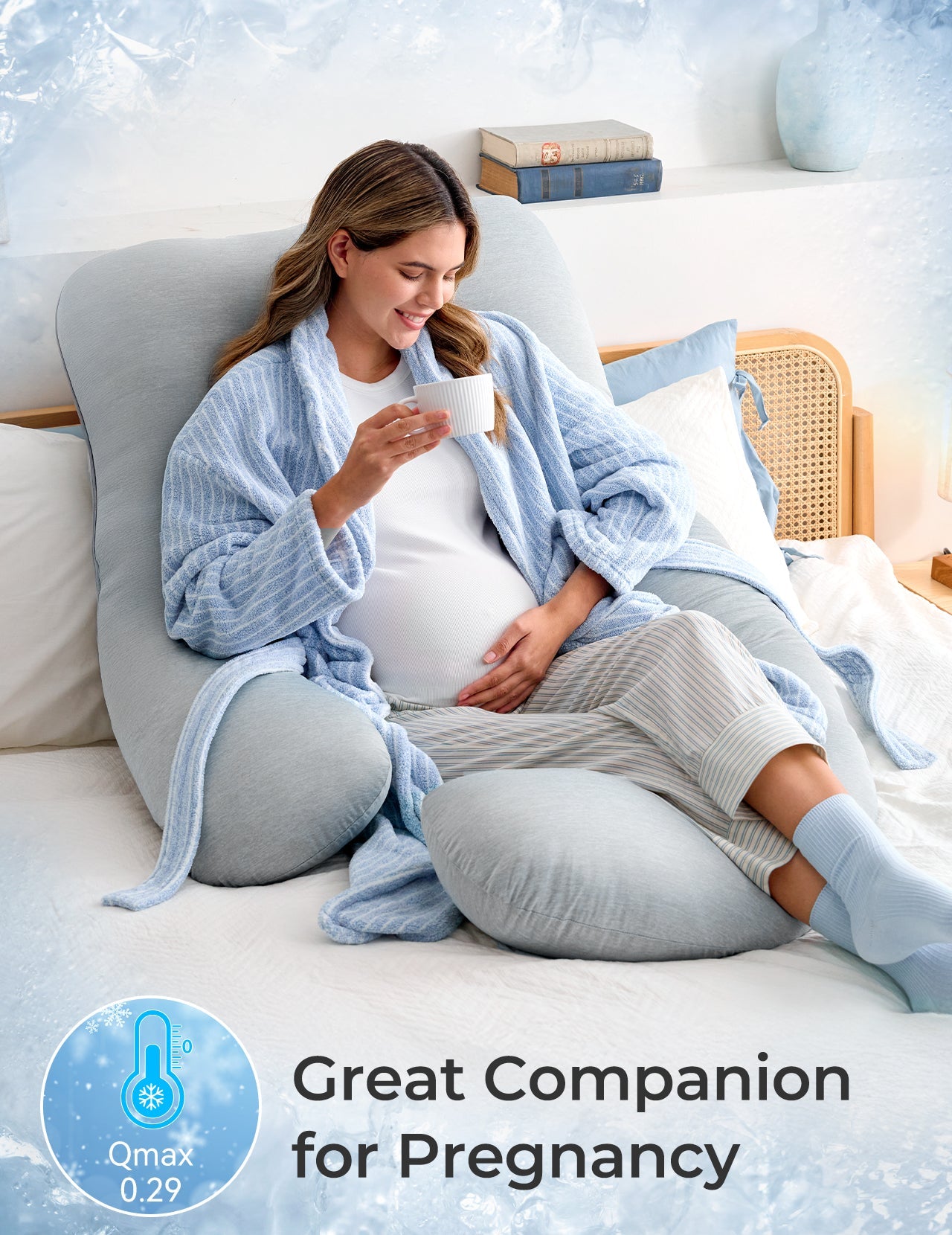 U-Shaped Side Sleeping Maternity Pillow with Leg Support
