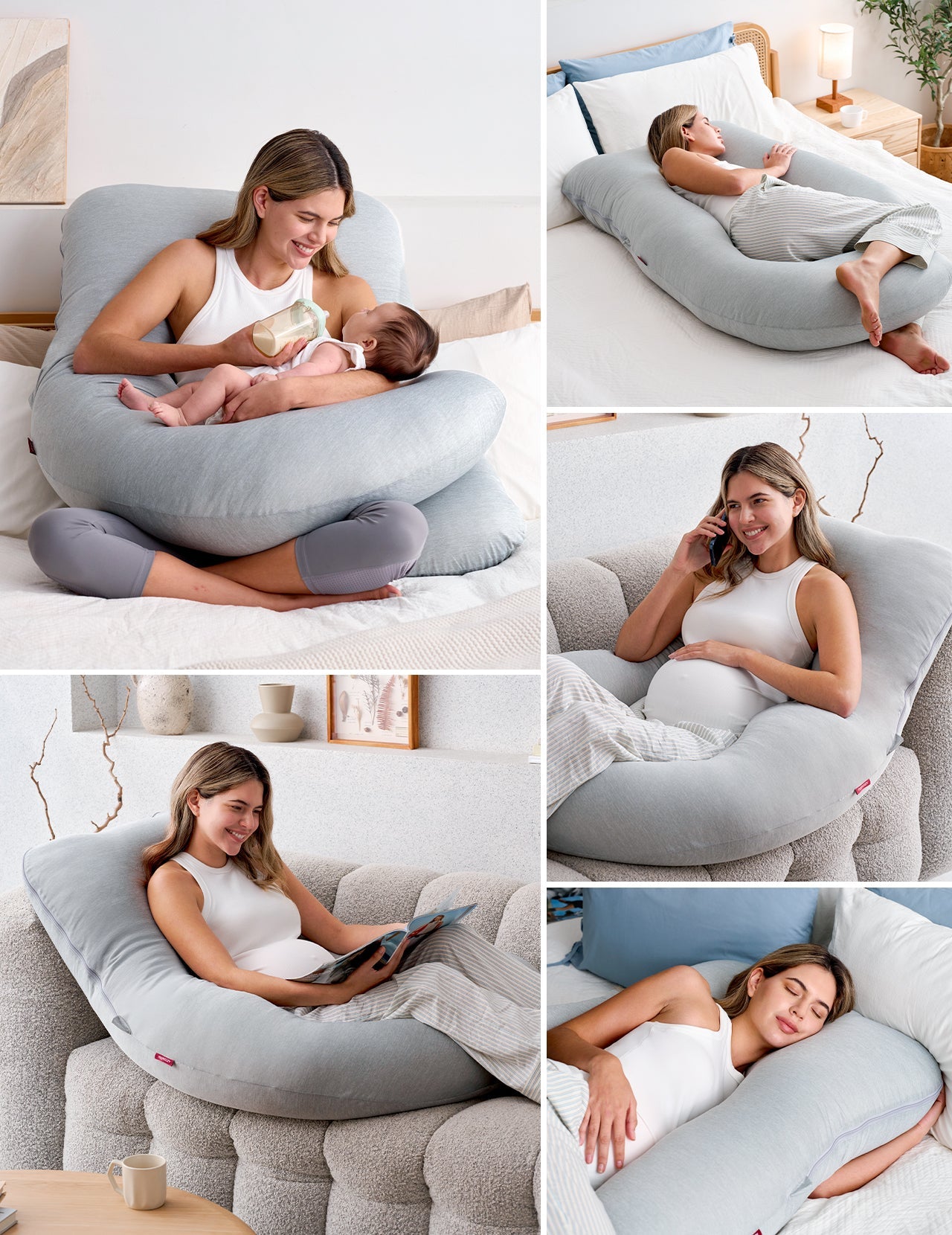 U-Shaped Side Sleeping Maternity Pillow with Leg Support