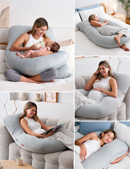 U-Shaped Side Sleeping Maternity Pillow with Leg Support