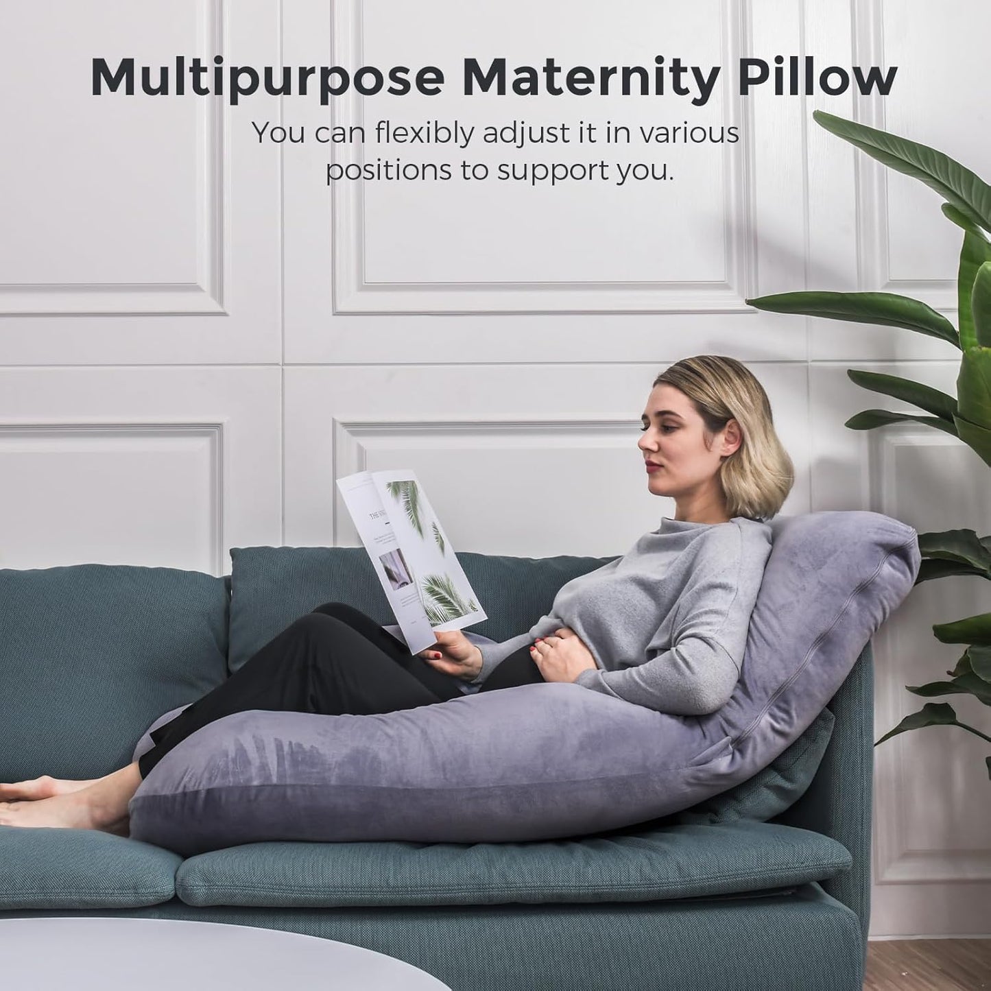 U-Shaped Side Sleeping Maternity Pillow with Leg Support