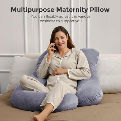 U-Shaped Side Sleeping Maternity Pillow with Leg Support