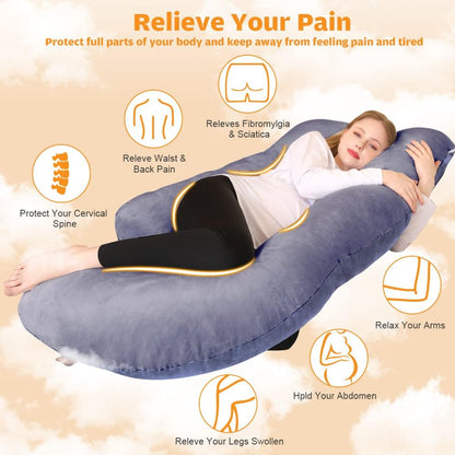 U-Shaped Side Sleeping Maternity Pillow with Leg Support