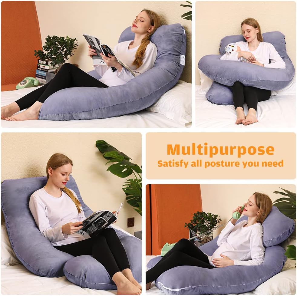 U-Shaped Side Sleeping Maternity Pillow with Leg Support